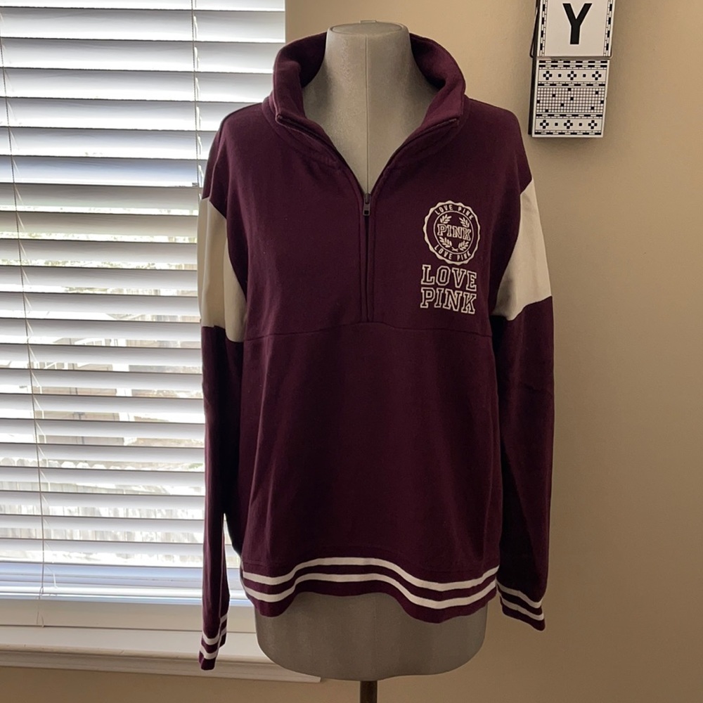 VS PINK half zip sweatshirt, Size L, EUC